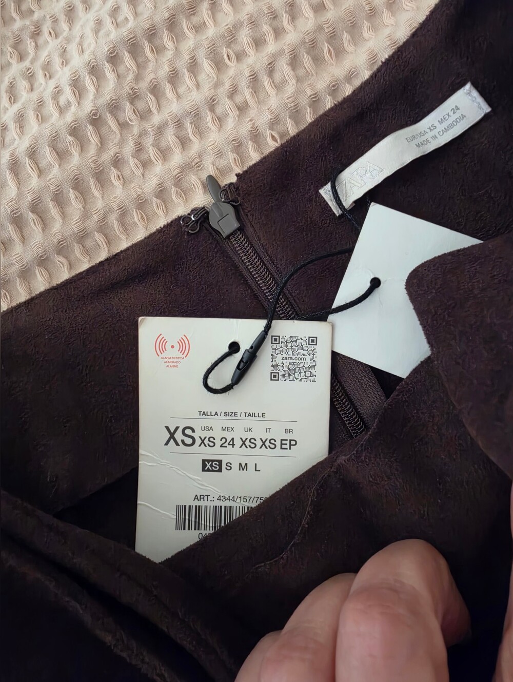 ZARA Suede Buckle Mini Skirt in Dark Brown SIZE XS - Picture 5 of 7